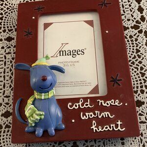 mages Dog Themed Resin Photo Frame Desktop Easel Back 5 x 7 Holds 3 x 4 Photo